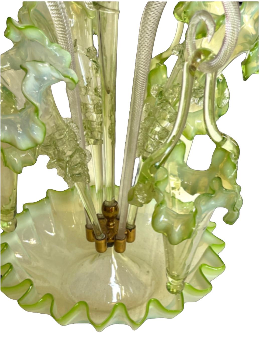 Late 19th Century Antique Victorian Glass Epergne Centerpiece For Sale 4
