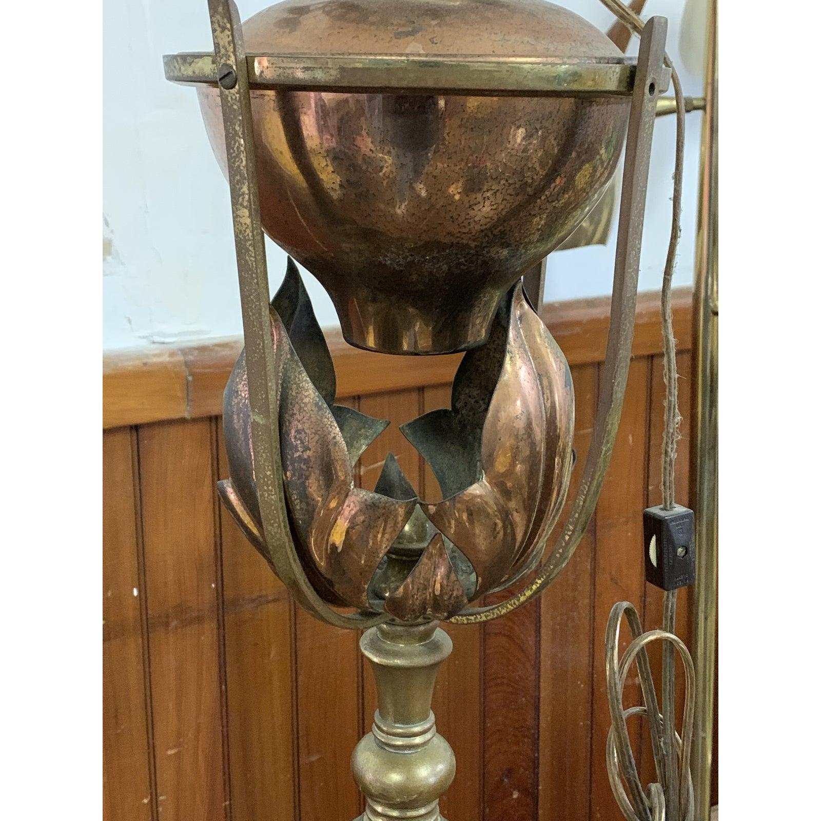 Late 19th Century Antique W.A.S. Benson Brass Duplex Kerosene Floor Lamp 3