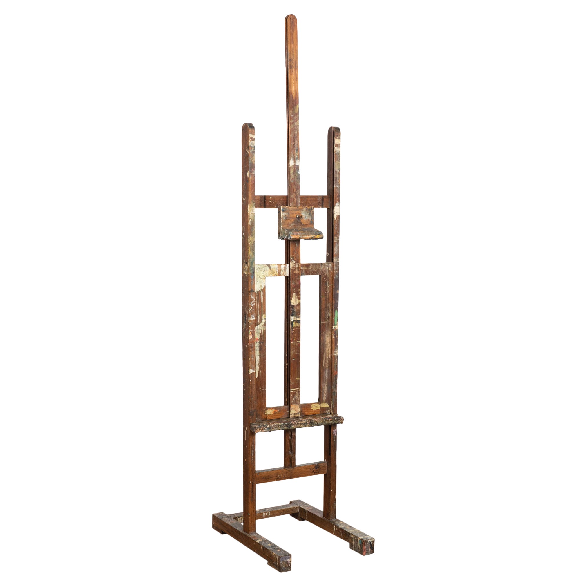Chevalet de peintre en bois ancien de la fin du 19e siècle