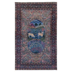 Late 19th Century Antique Wool Rug - Natural Dyed Room Rug