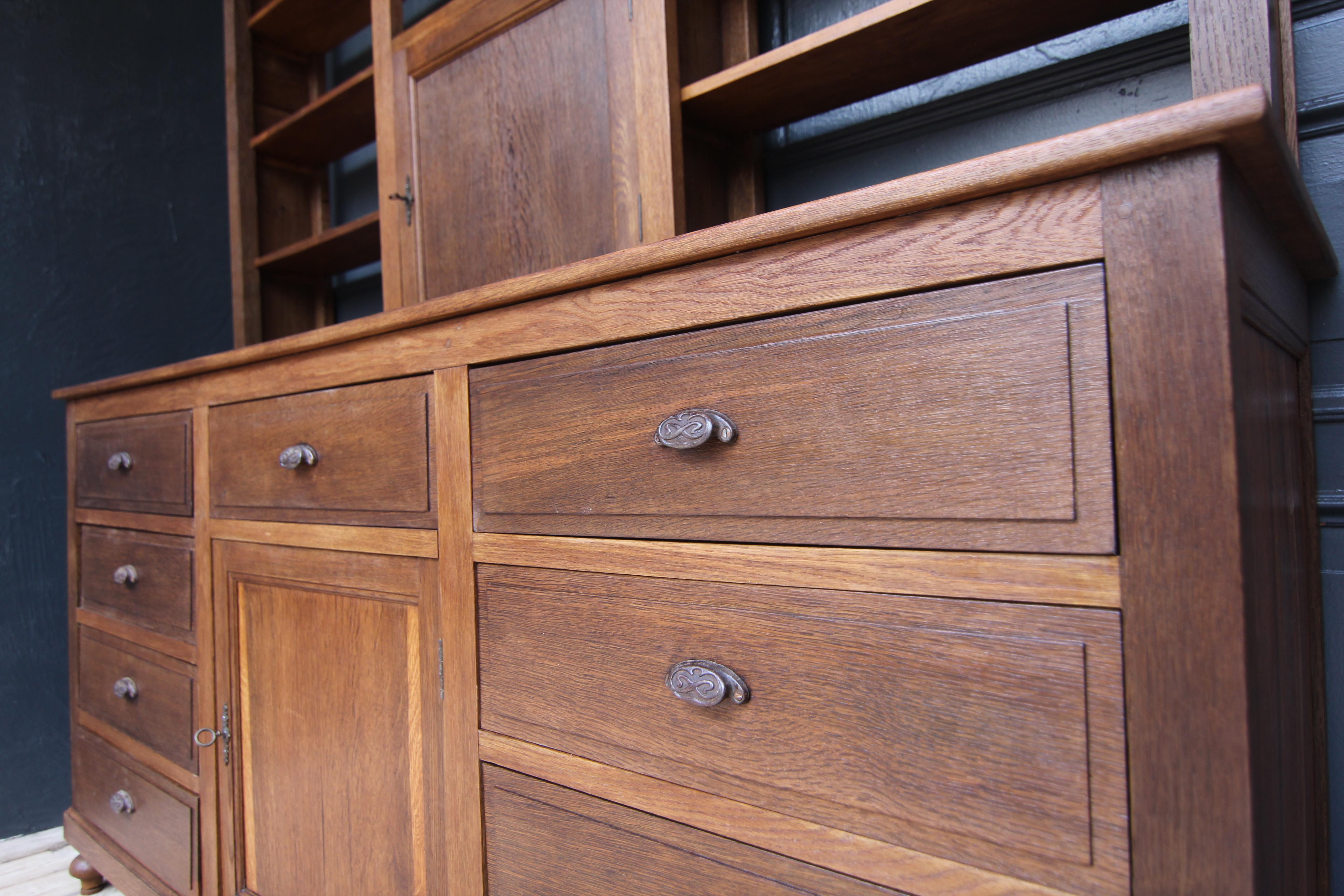 Oak Late 19th Century Apothecary Shop Cabinet For Sale