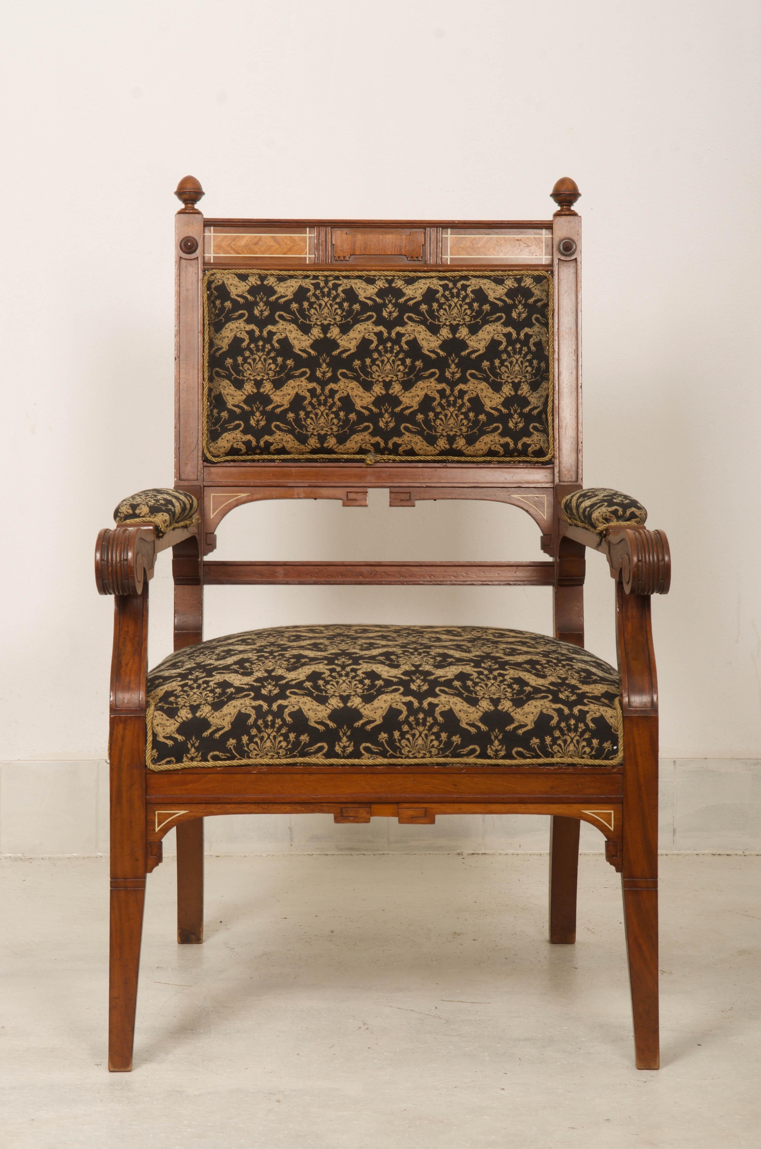 Late Victorian Late 19th Century Armchair Desk Chair For Sale