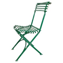 Chaise de jardin en arras vert de la fin du 19e siècle