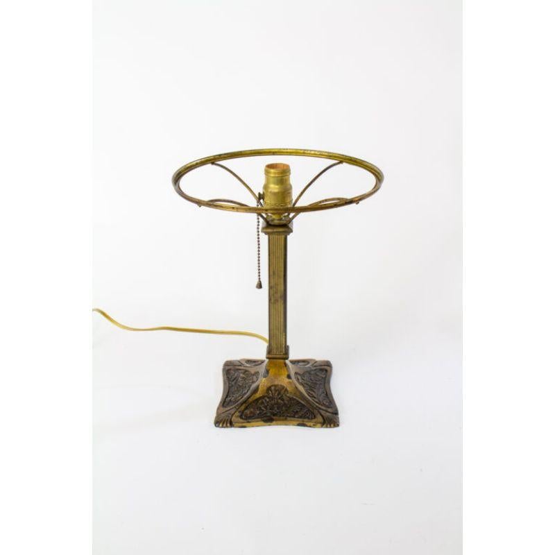 Late 19th Century Art Nouveau Aged Gilt Gas Table Lamp with Glass Shade 1