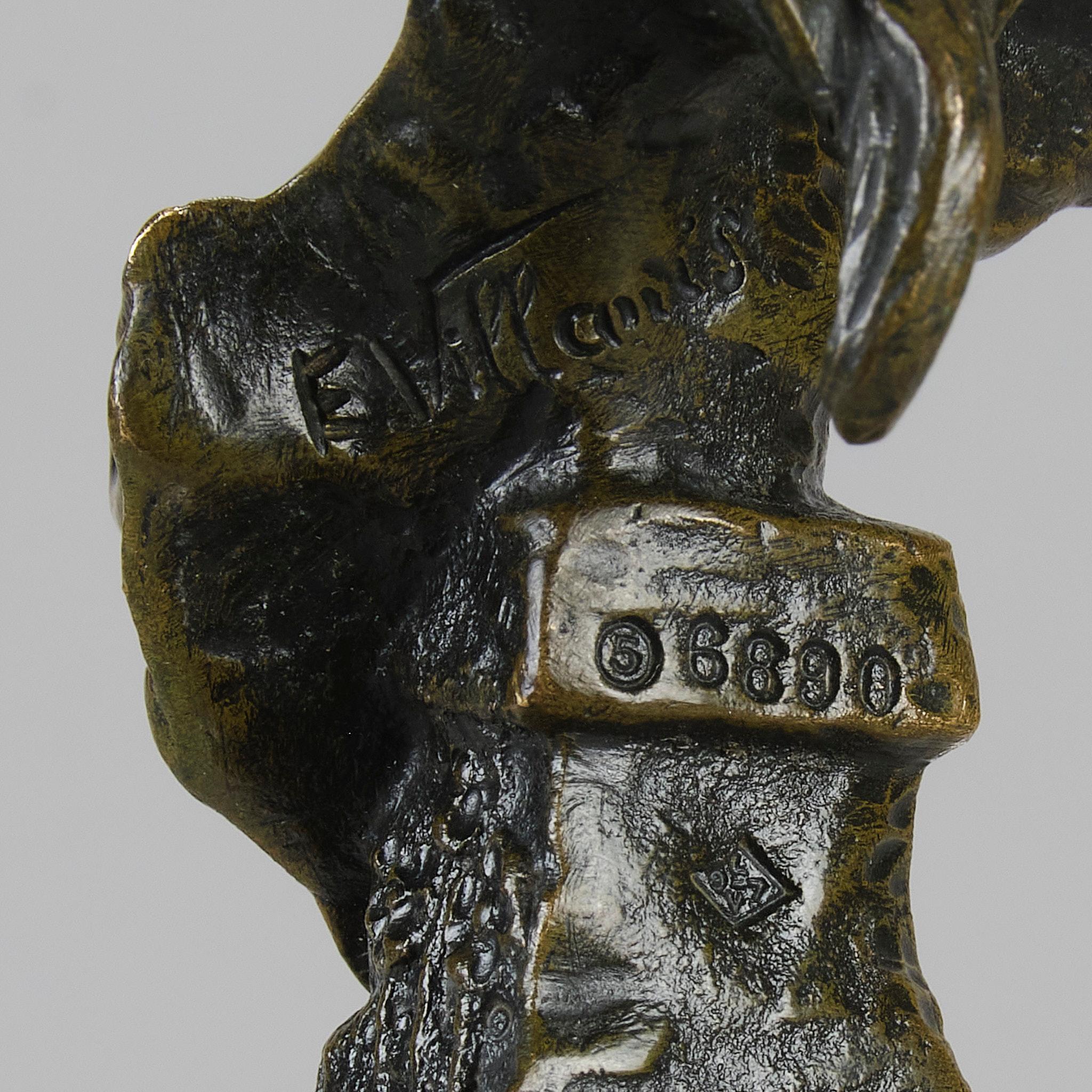 Jugendstil-Bronzebüste „Esmerelda“ aus dem späten 19. Jahrhundert von Emmanuel Villanis im Angebot 6