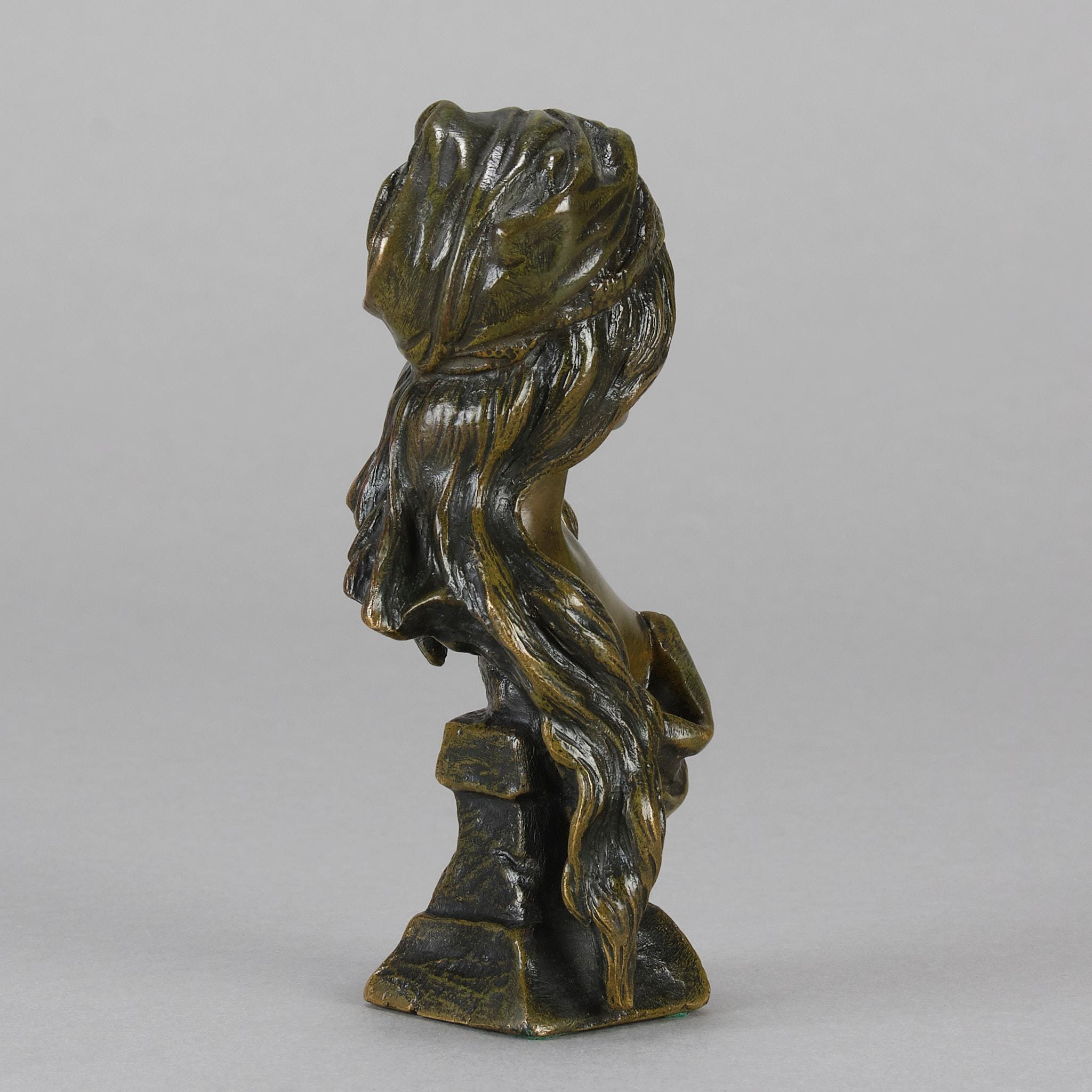 Late 19th Century Art Nouveau Bronze Bust 