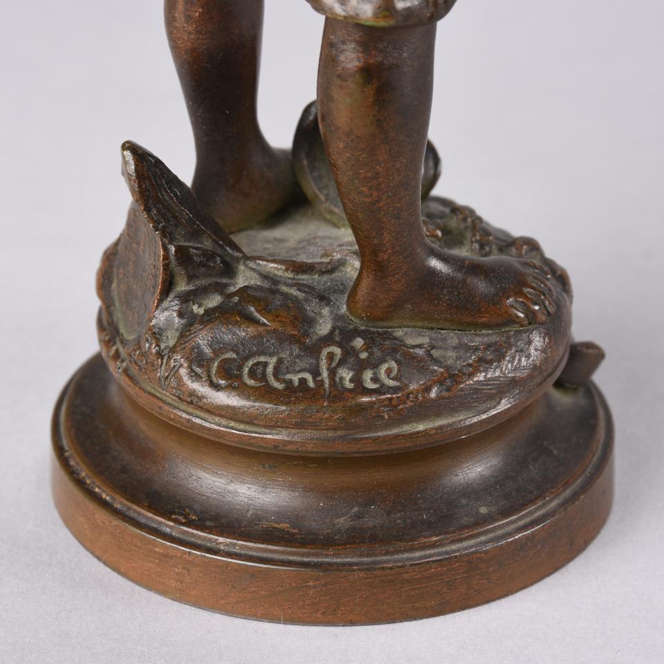 Bronze Art nouveau de la fin du XIXe siècle intitulé « Broken Jug » par Charles Anfrie en vente 4