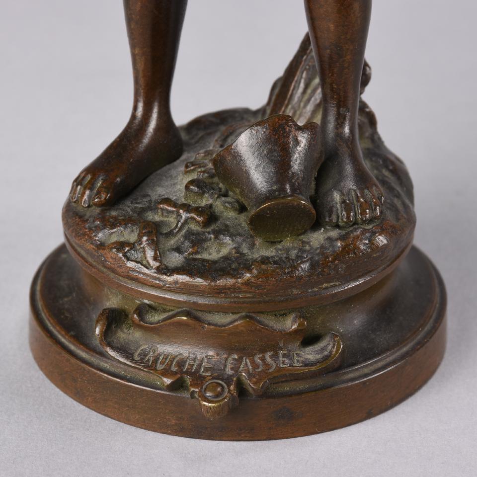 Bronze Art nouveau de la fin du XIXe siècle intitulé « Broken Jug » par Charles Anfrie en vente 5