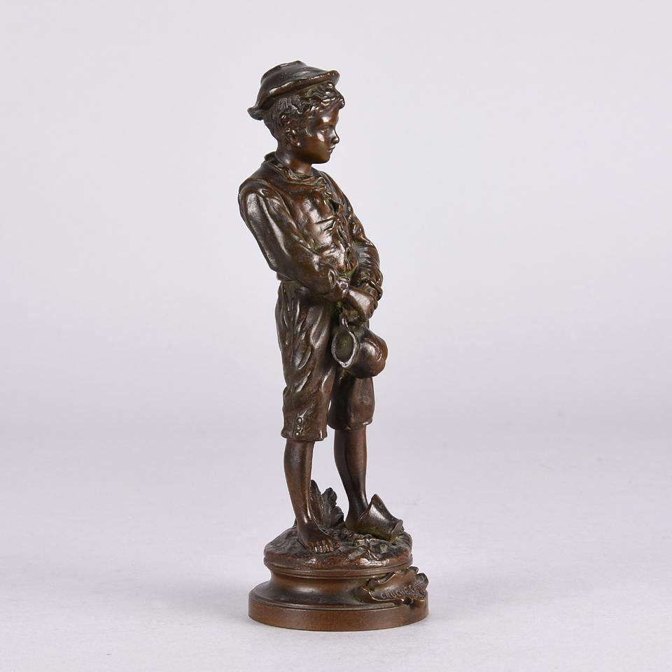 Français Bronze Art nouveau de la fin du XIXe siècle intitulé « Broken Jug » par Charles Anfrie en vente