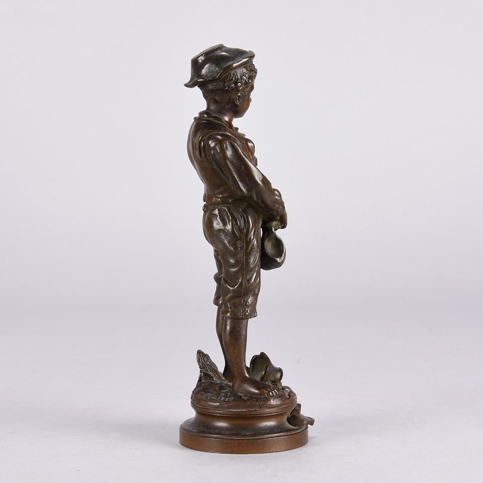Art nouveau-Stil-Broschenkrug aus Bronze des späten 19. Jahrhunderts mit dem Titel „Broken Jug“ von Charles Anfrie (Französisch) im Angebot