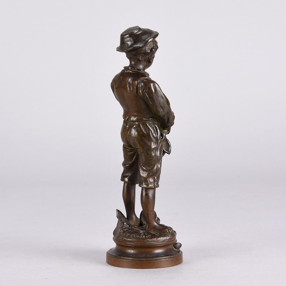Art nouveau-Stil-Broschenkrug aus Bronze des späten 19. Jahrhunderts mit dem Titel „Broken Jug“ von Charles Anfrie (Gegossen) im Angebot