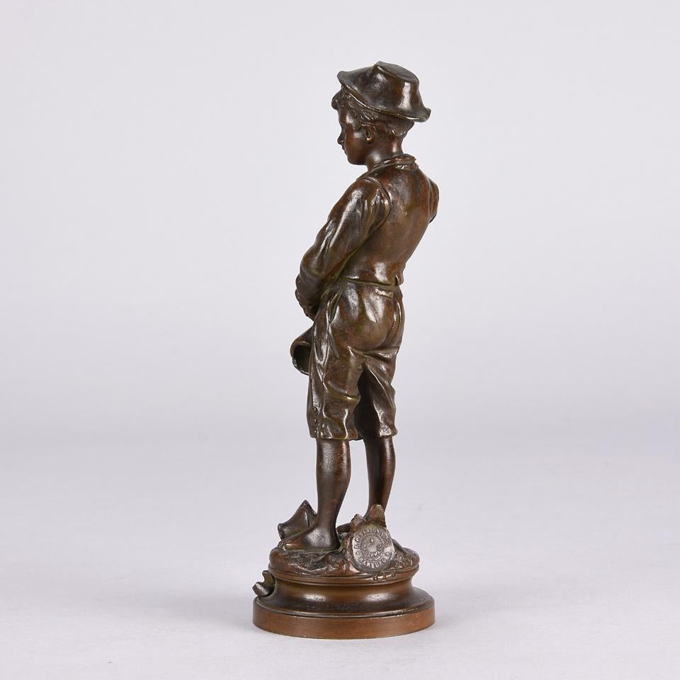Art nouveau-Stil-Broschenkrug aus Bronze des späten 19. Jahrhunderts mit dem Titel „Broken Jug“ von Charles Anfrie (Spätes 19. Jahrhundert) im Angebot