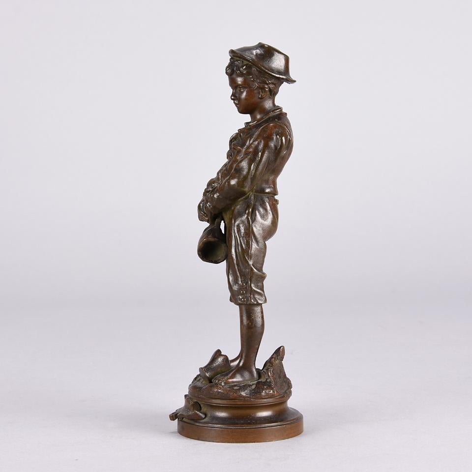 Bronze Art nouveau de la fin du XIXe siècle intitulé « Broken Jug » par Charles Anfrie en vente 2