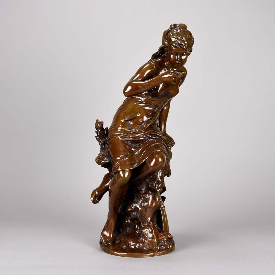 French Late-19th Century Art Nouveau Bronze Entitled 