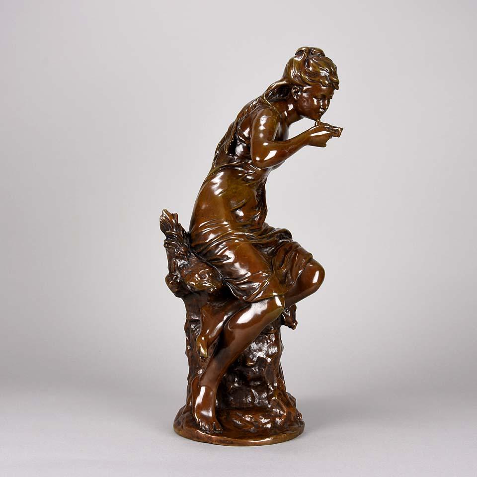 Cast Late-19th Century Art Nouveau Bronze Entitled 