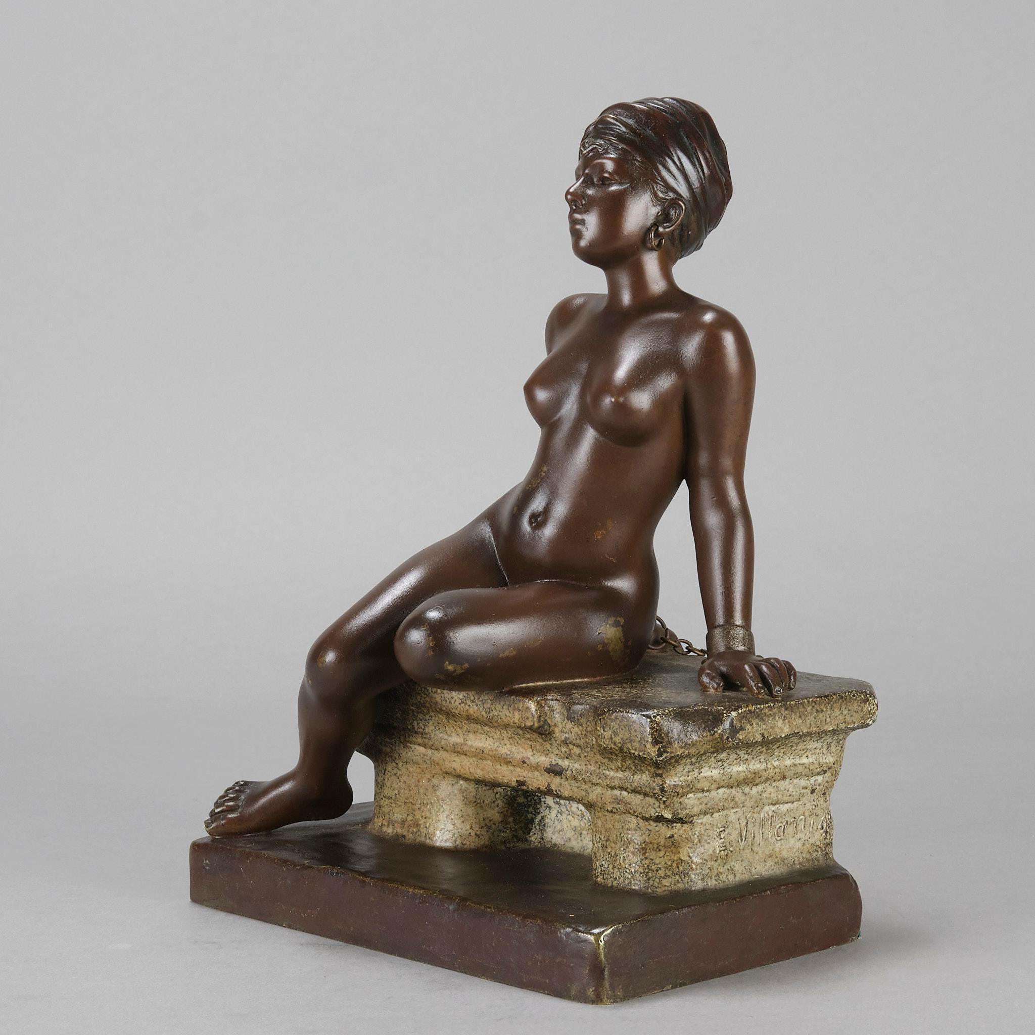 Figura in bronzo Art Nouveau della fine del XIX secolo 