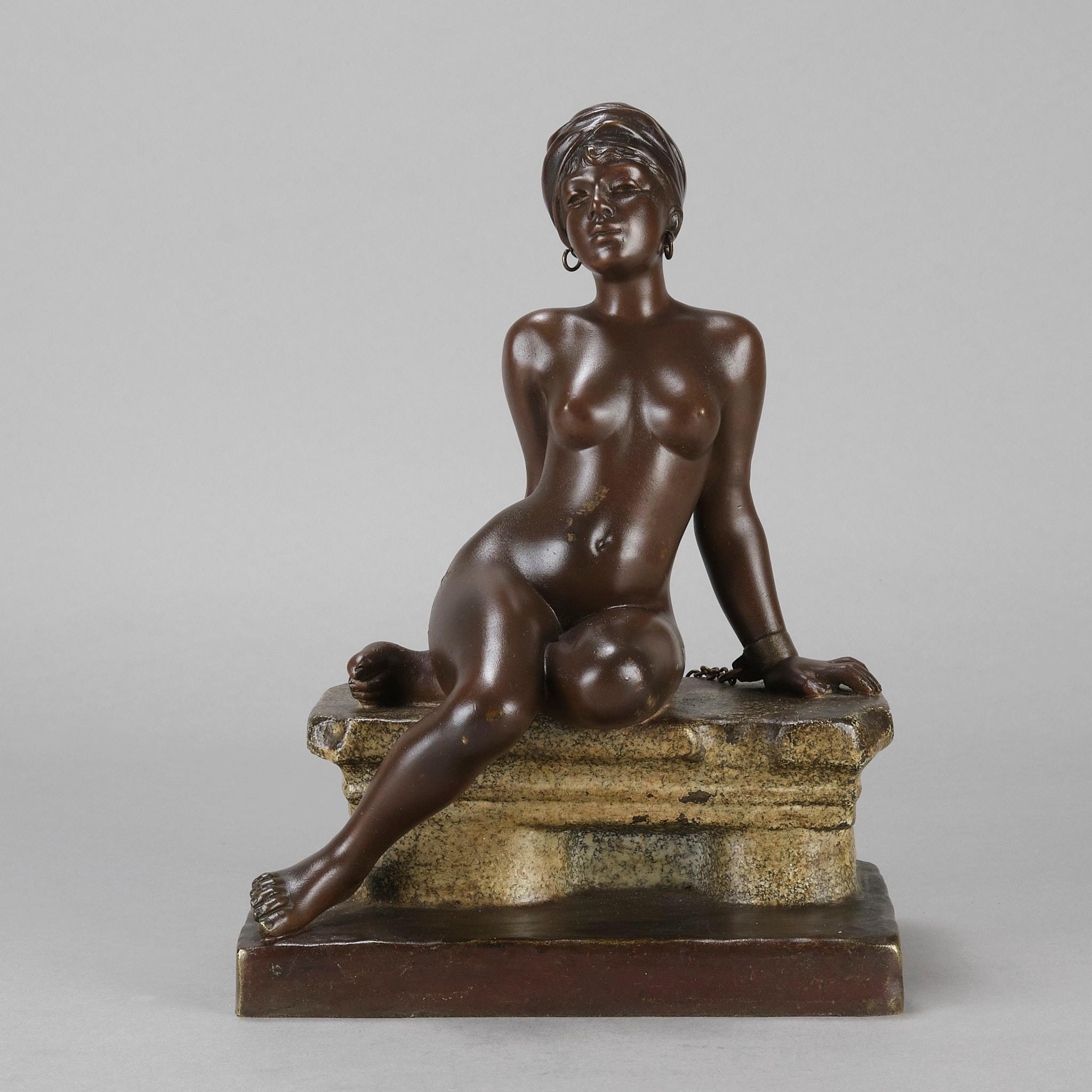 Figura in bronzo Art Nouveau della fine del XIX secolo 