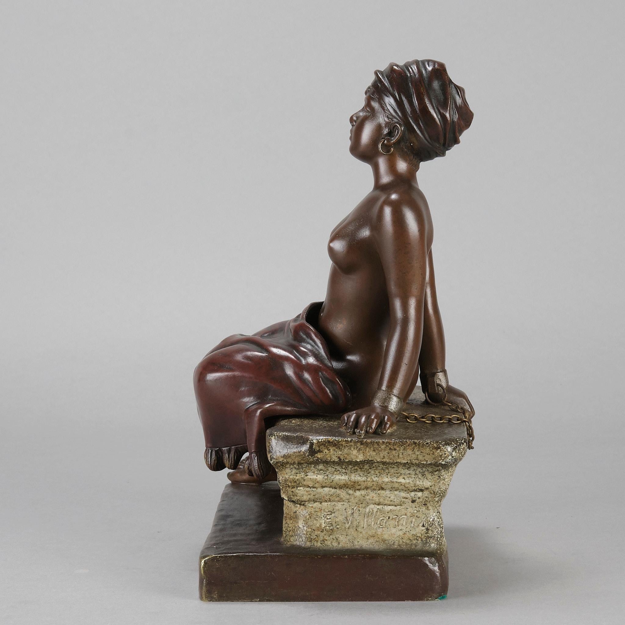 Figura in bronzo Art Nouveau della fine del XIX secolo 