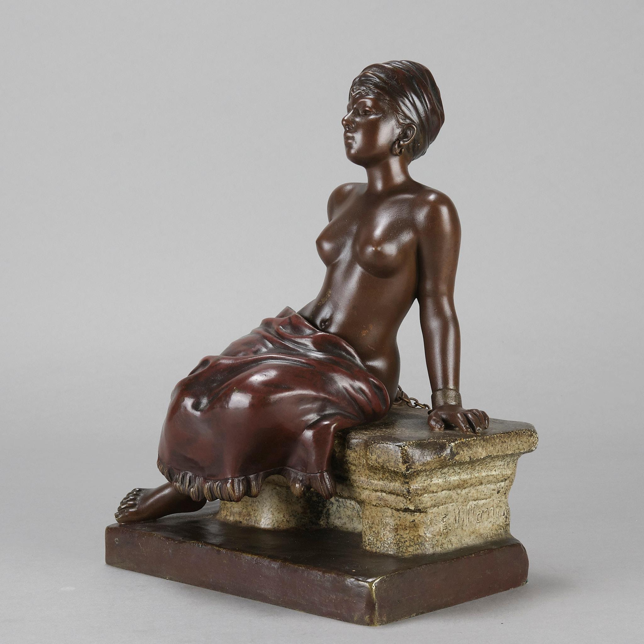 Figura in bronzo Art Nouveau della fine del XIX secolo 