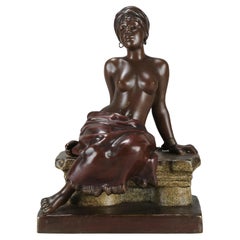 Late 19th Century Art Nouveau Bronze figure "Slave Girl" by Emmanuel Villanis