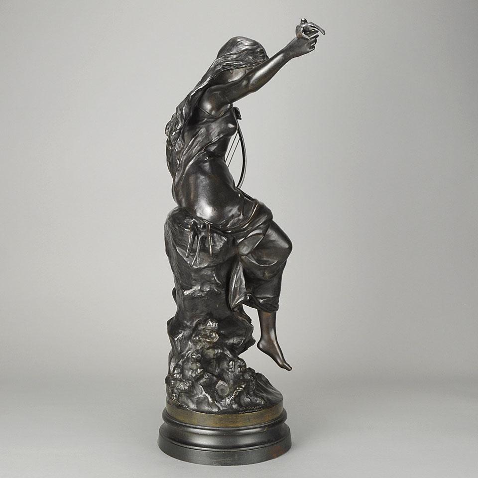 French Late 19th Century Art Nouveau Bronze “Hirondelles” by Mathurin Moreau