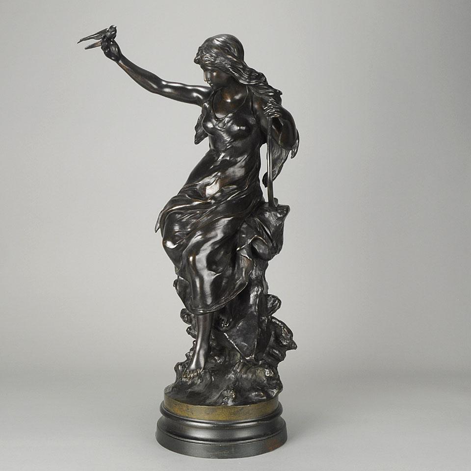 Late 19th Century Art Nouveau Bronze “Hirondelles” by Mathurin Moreau 3