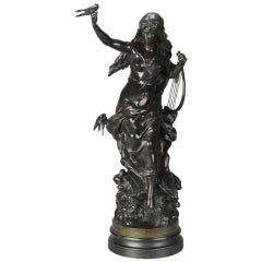 Late 19th Century Art Nouveau Bronze “Hirondelles” by Mathurin Moreau