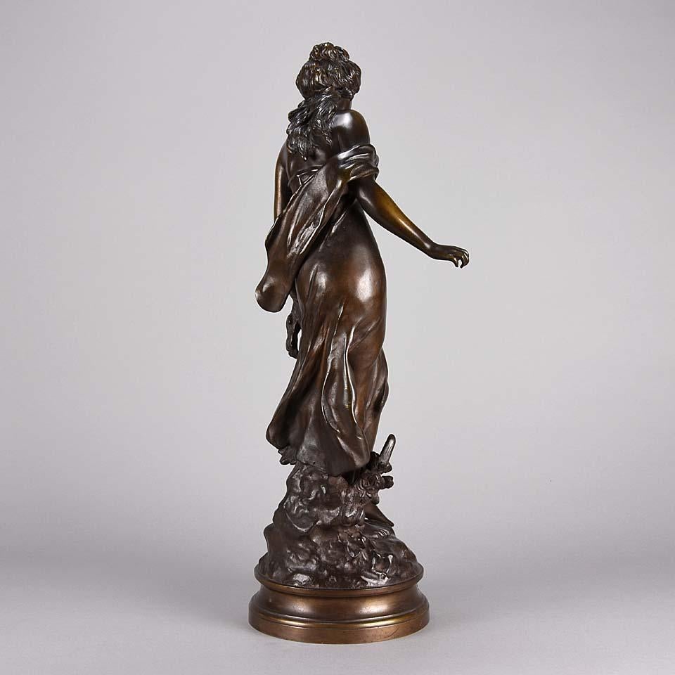 French Late 19th Century Art Nouveau Bronze “La Reconnaissance” by Mathurin Moreau