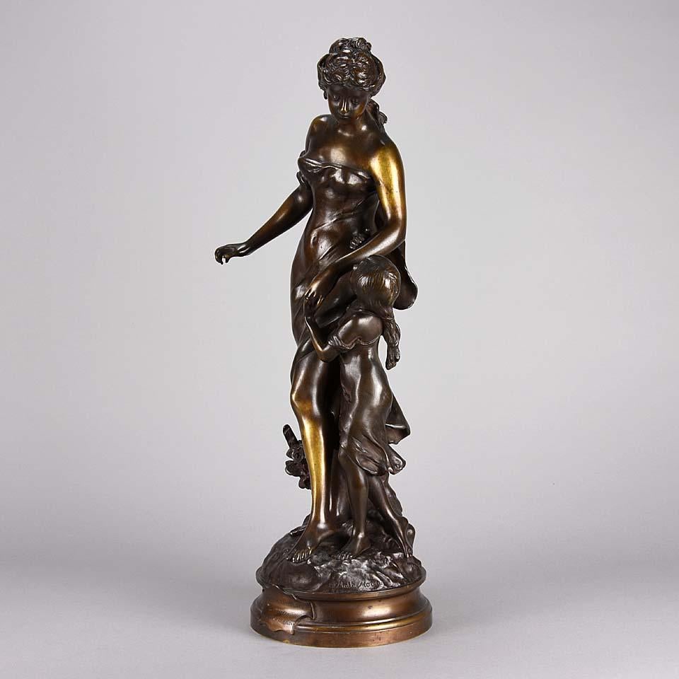Late 19th Century Art Nouveau Bronze “La Reconnaissance” by Mathurin Moreau 2