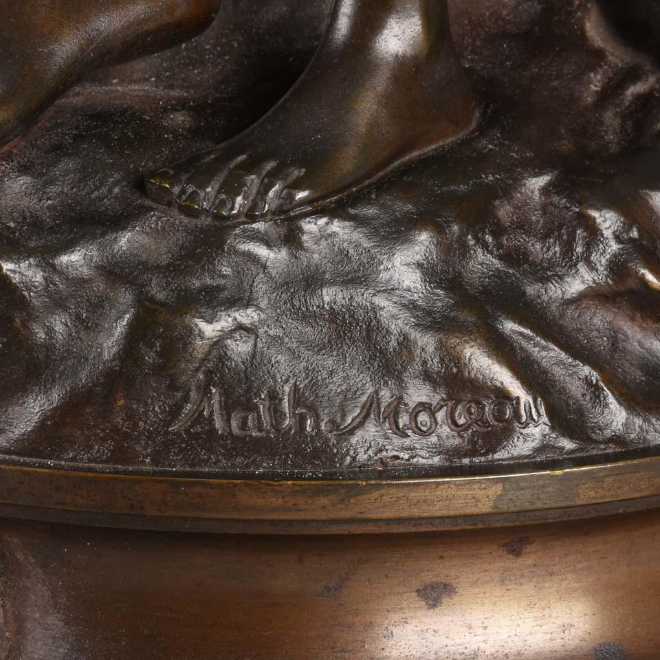 Late 19th Century Art Nouveau Bronze “La Reconnaissance” by Mathurin Moreau 4