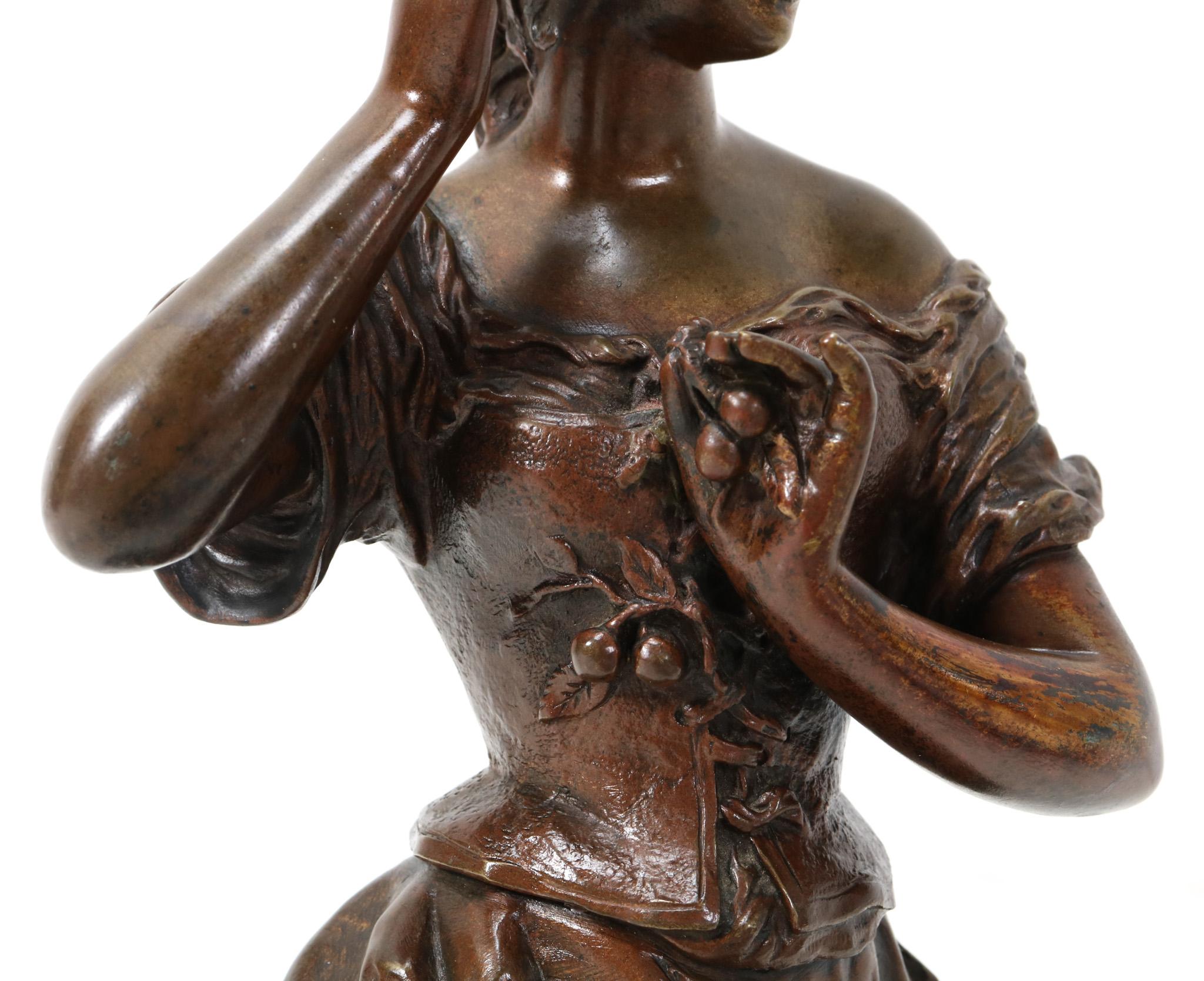 Fin du 19ème siècle Art Nouveau Bronze Retour Des Cerises par Charles Anfrie en vente 4