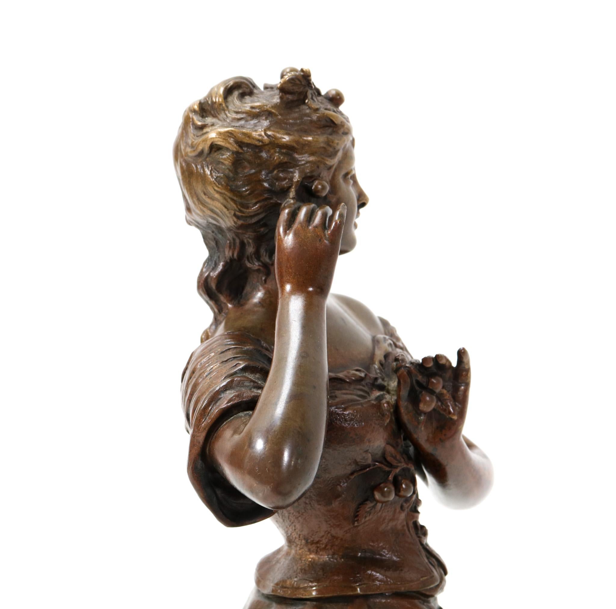 Fin du 19ème siècle Art Nouveau Bronze Retour Des Cerises par Charles Anfrie en vente 3