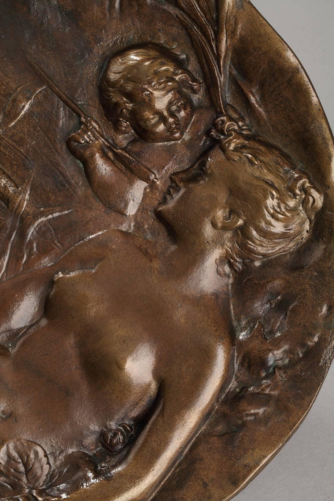 Late 19th Century Art Nouveau Bronze Tray by Emile Vernier In Good Condition In Paris, FR