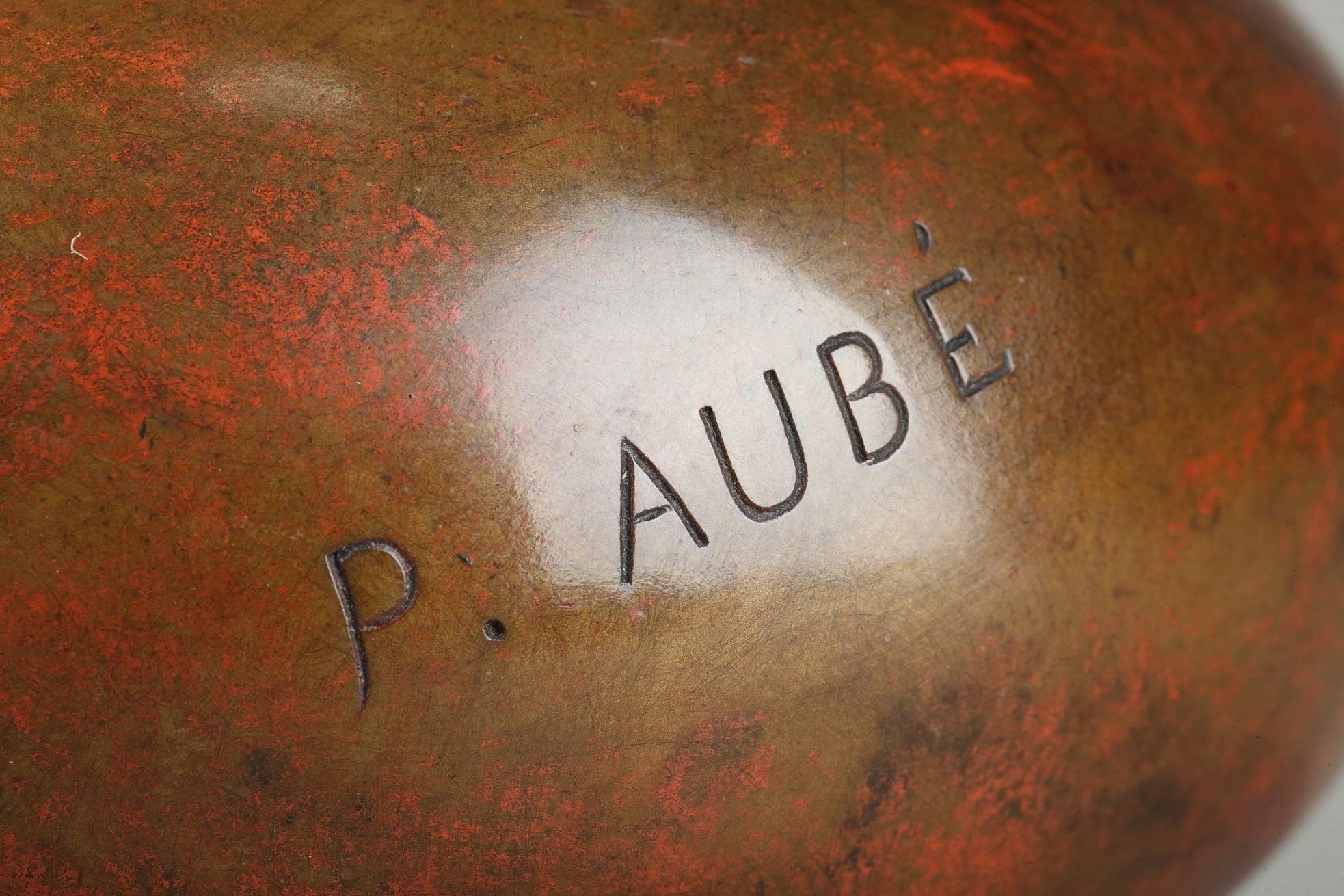 Late 19th Century Art Nouveau Bronze Vase by Jean-Paul Aubé In Good Condition In Paris, FR