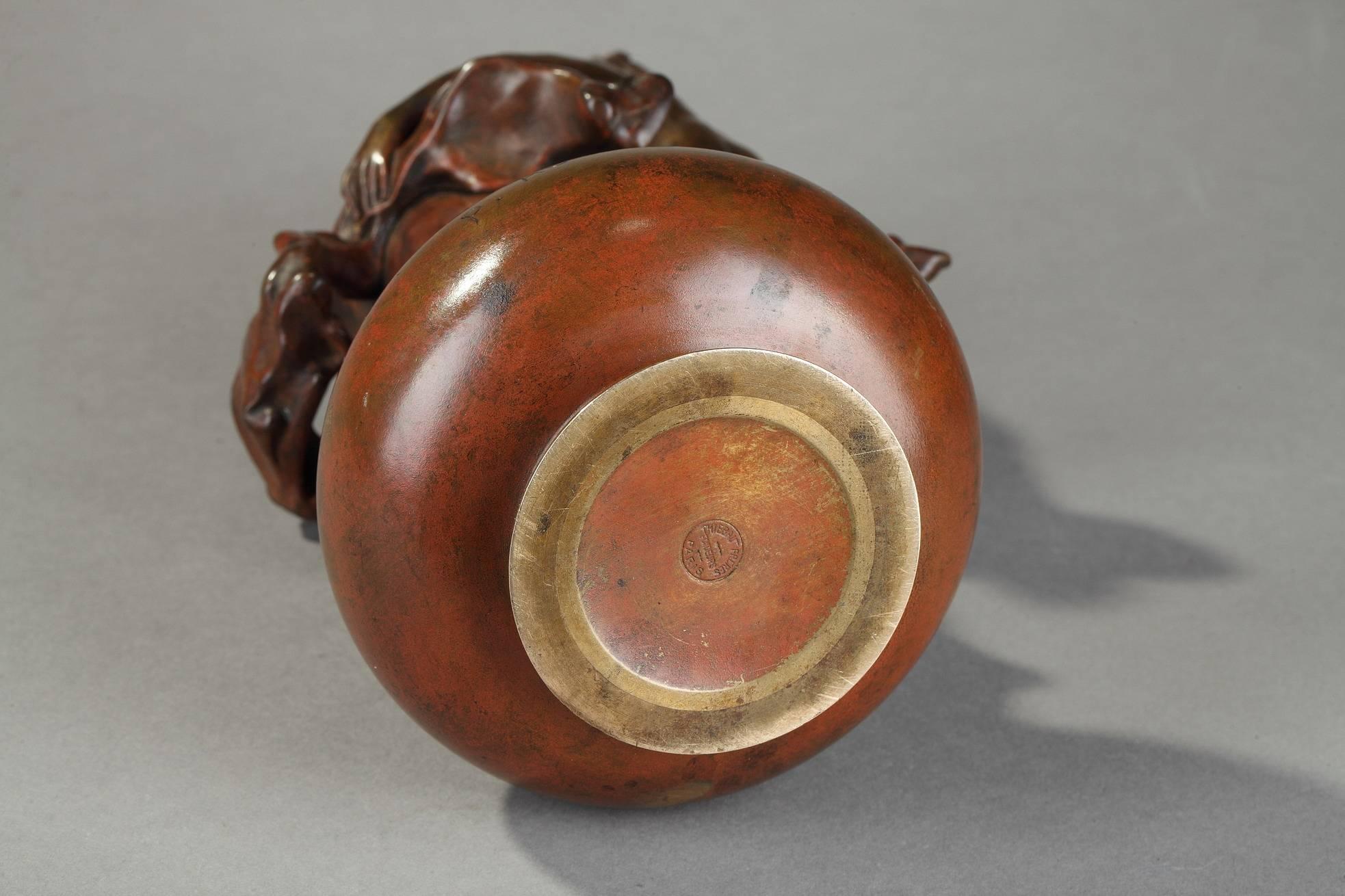 Late 19th Century Art Nouveau Bronze Vase by Jean-Paul Aubé 2