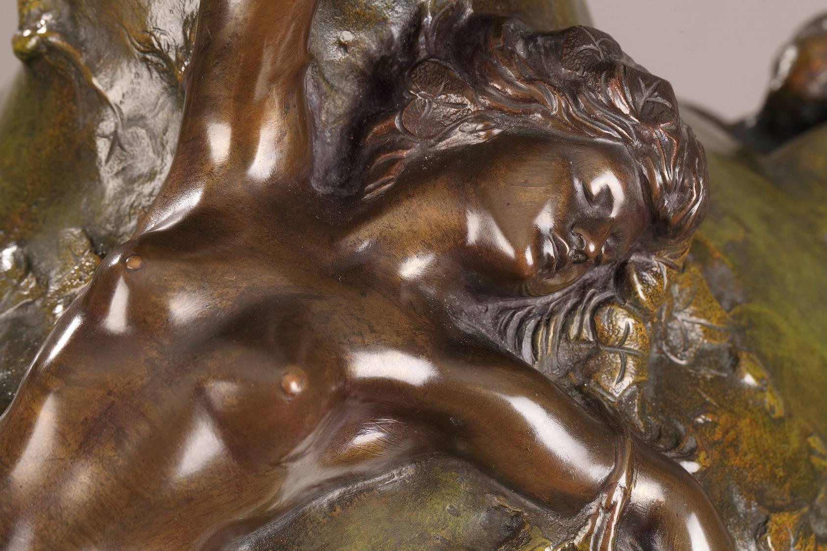 Jugendstilvase aus Bronze des späten 19. Jahrhunderts von Marcel Debut im Zustand „Gut“ im Angebot in Paris, FR
