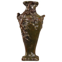 Late 19th Century Art Nouveau Bronze Vase by Marcel Debut