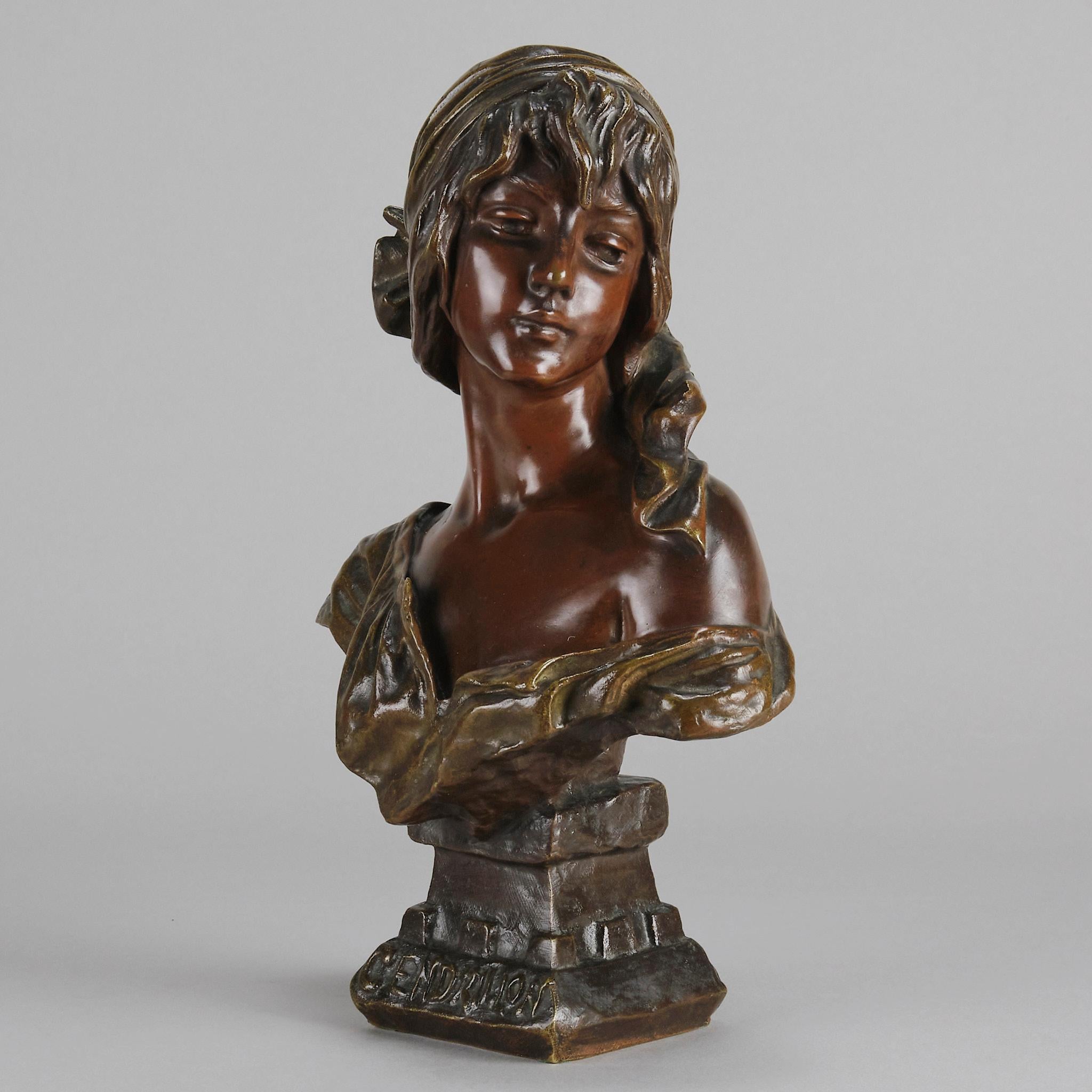 Buste Art Nouveau de la fin du 19ème siècle intitulé 