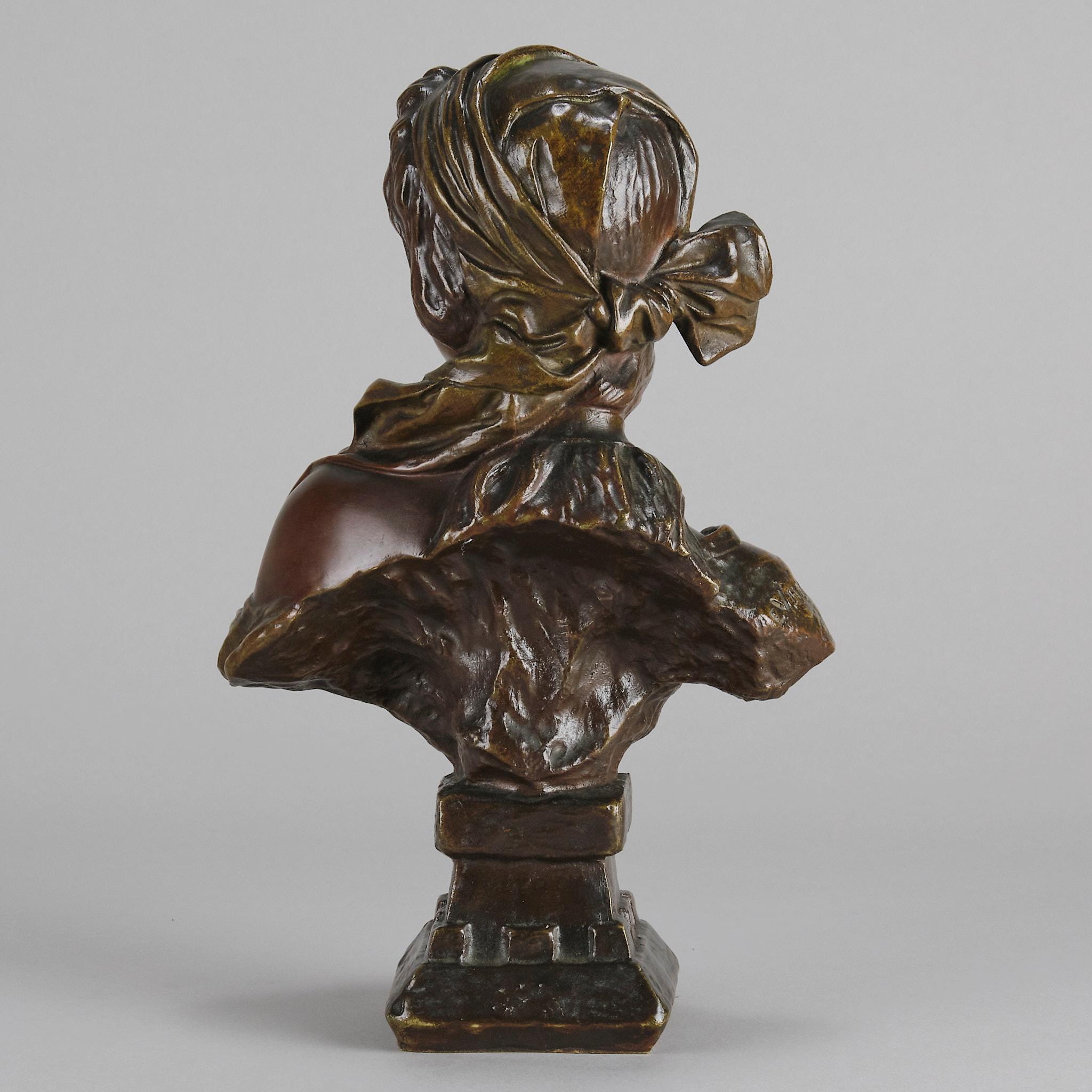 Bronze Late 19th Century Art Nouveau Bust Entitled 