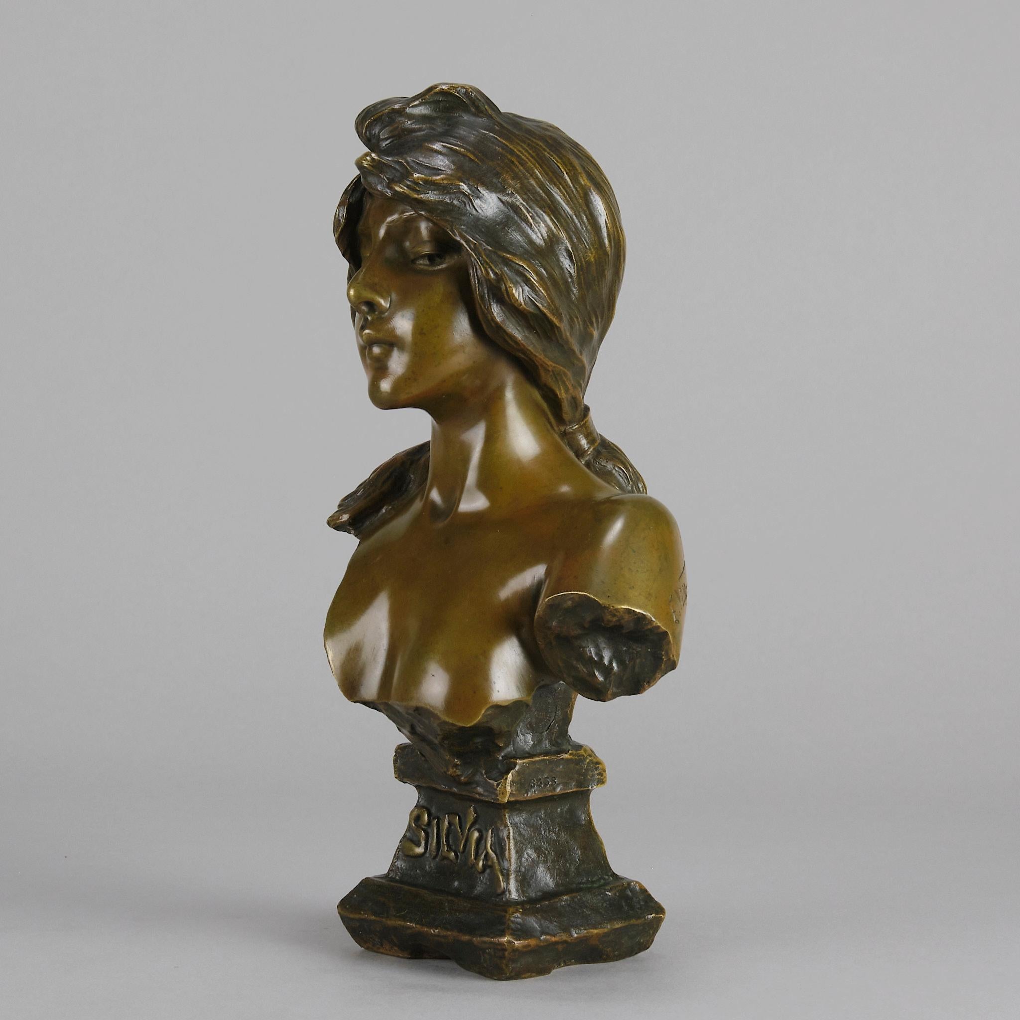 Buste Art Nouveau de la fin du 19ème siècle intitulé 