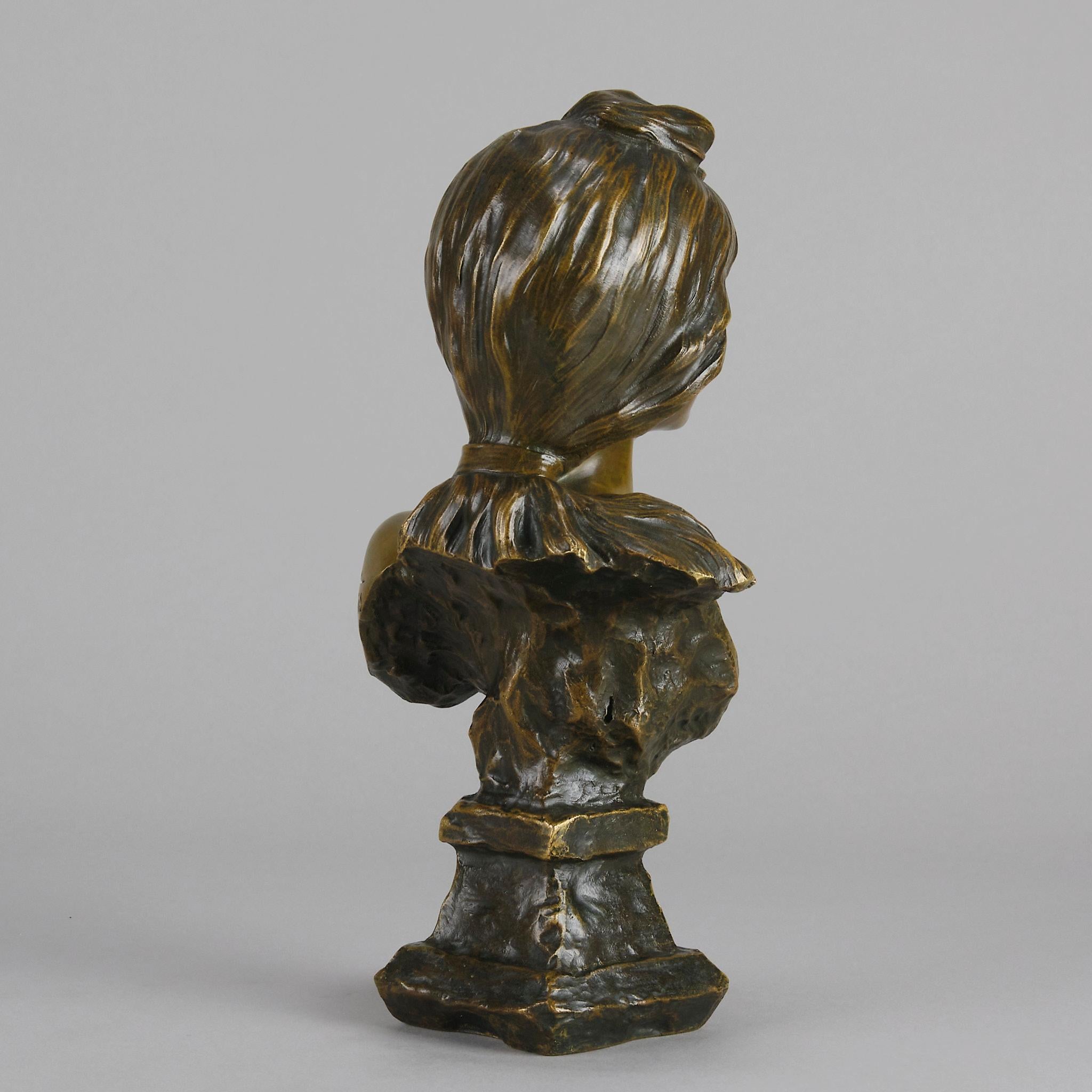 Bronze Late 19th Century Art Nouveau Bust entitled 