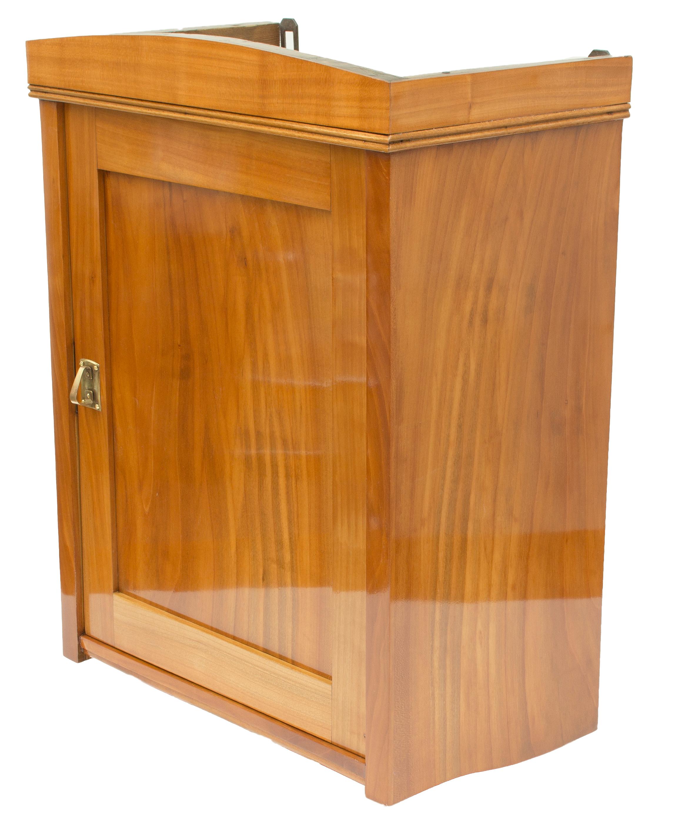 Late 19th Century Art Nouveau Cherry Hanging Wall Cabinet 1
