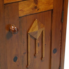 Late 19th Century Art Nouveau Country Nightstand Cabinet Restored Wax-Polished