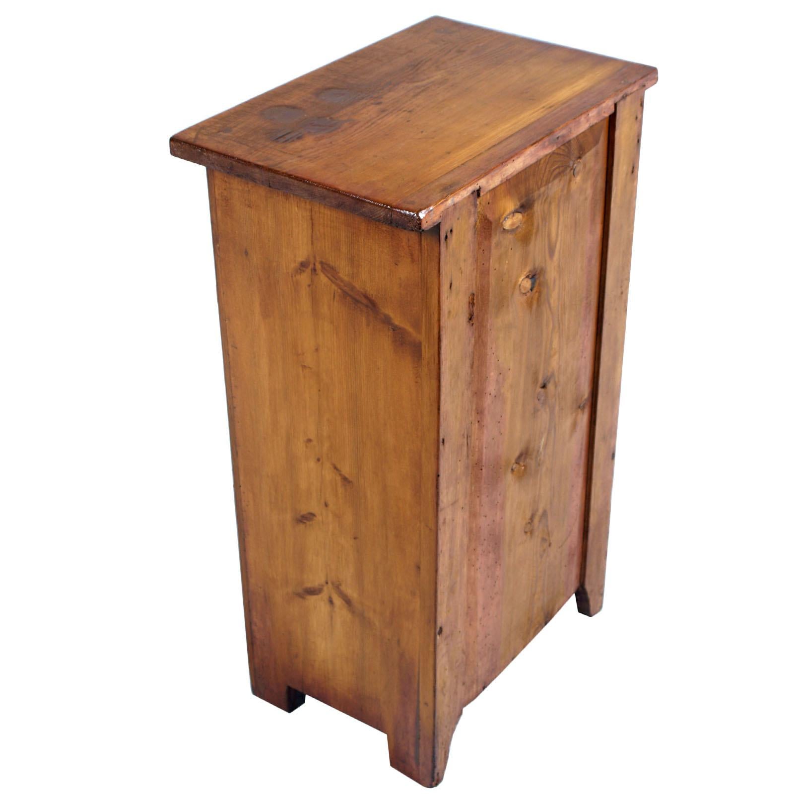 Pine Late 19th Century Art Nouveau Country Nightstand Cabinet Restored Wax-Polished 