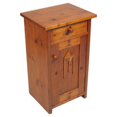 Late 19th Century Art Nouveau Country Nightstand Cabinet Restored Wax-Polished 