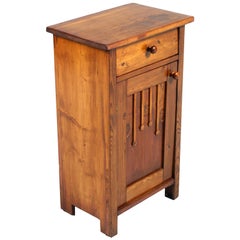 Late 19th Century Art Nouveau Country Nightstand Cabinet Restored Wax-Polished 