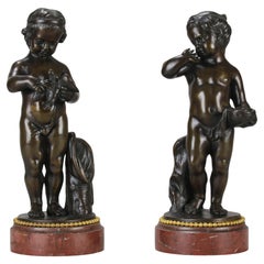 Late 19th Century Art Nouveau French Bronze entitled "Boy and Girl"