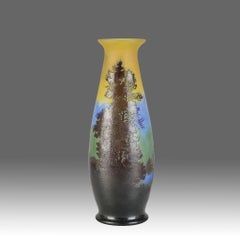 Late 19th Century Art Nouveau French Cameo Glass "Landscape Vase" by Emile Gallé