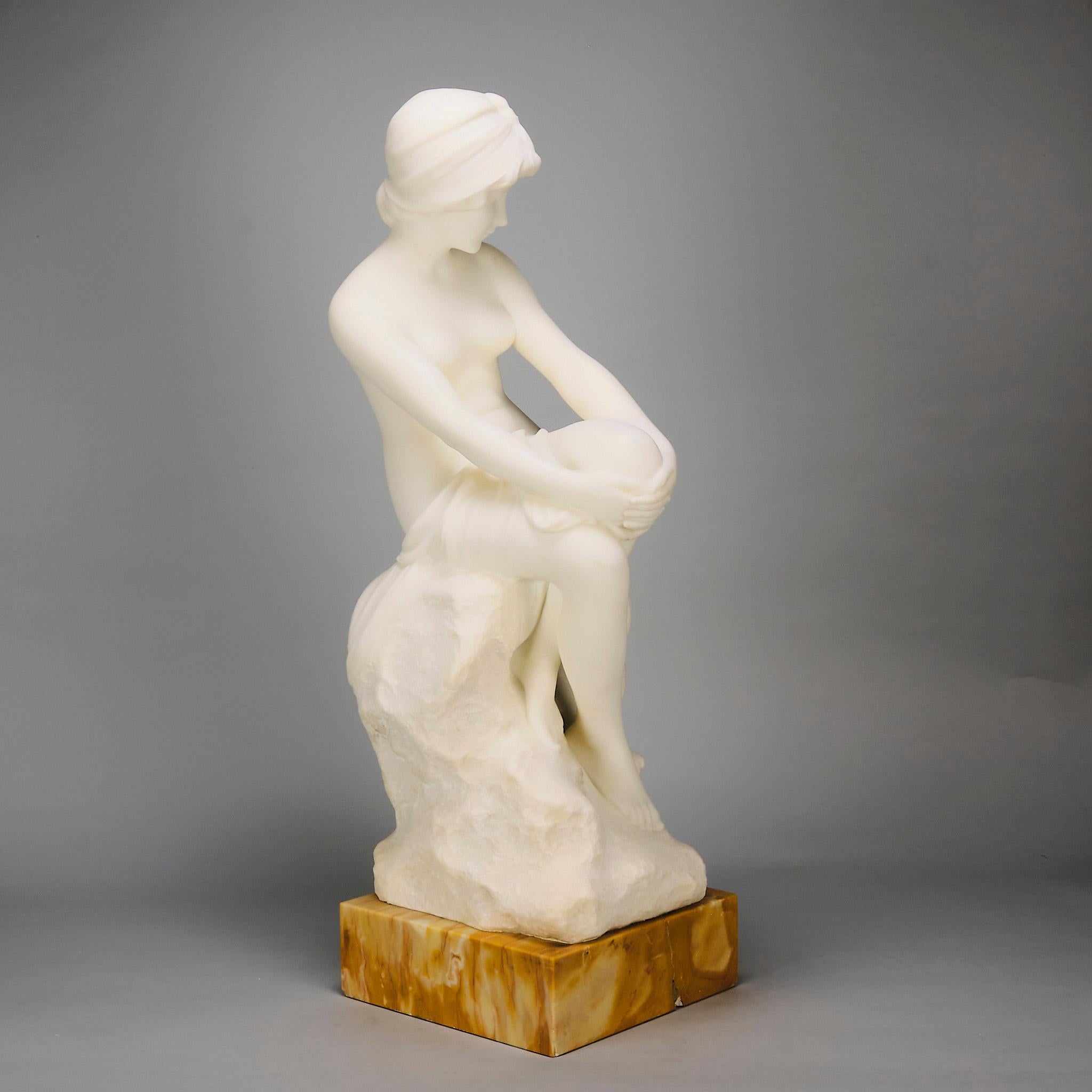 Scultura in marmo Art Nouveau della fine del XIX secolo 
