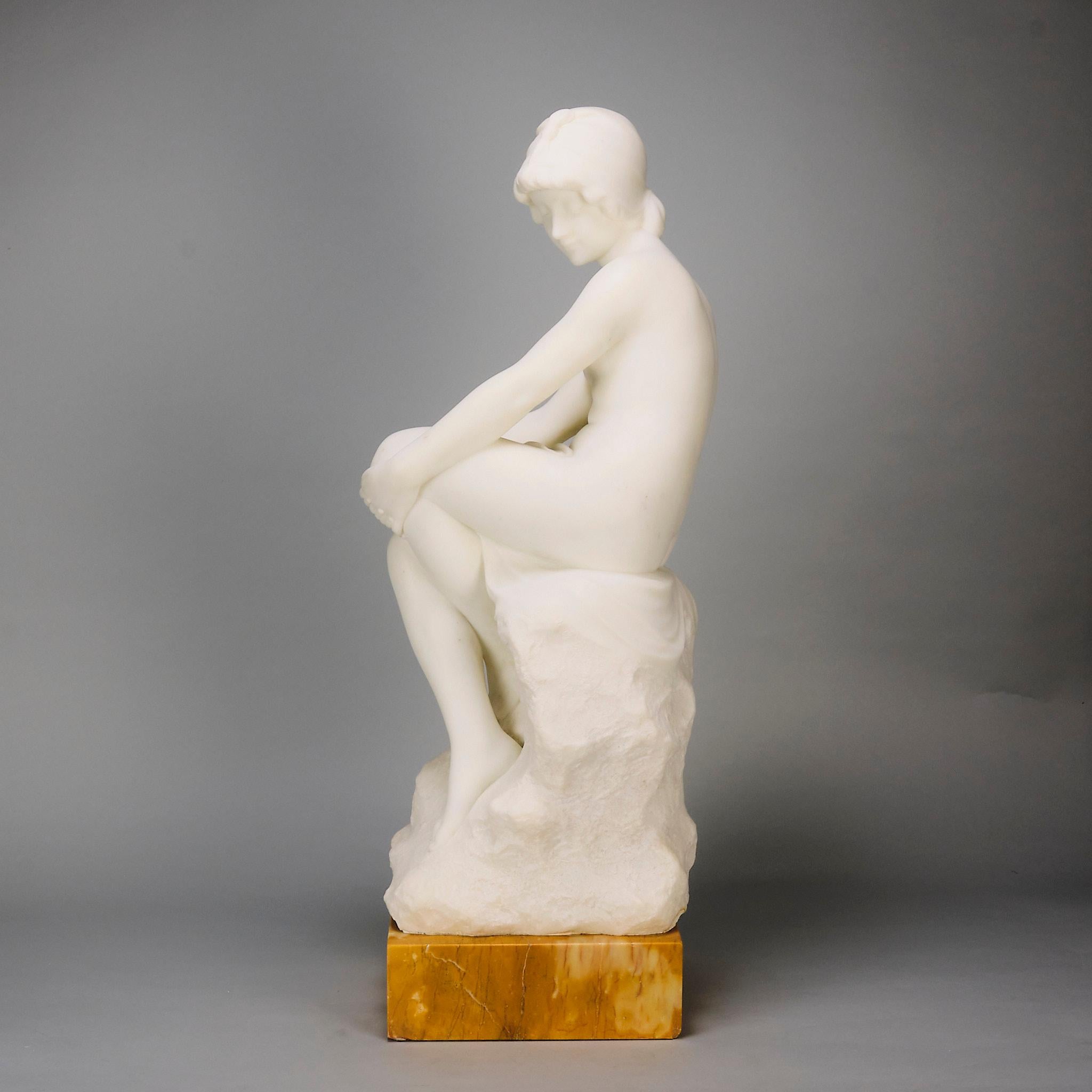 Scultura in marmo Art Nouveau della fine del XIX secolo 